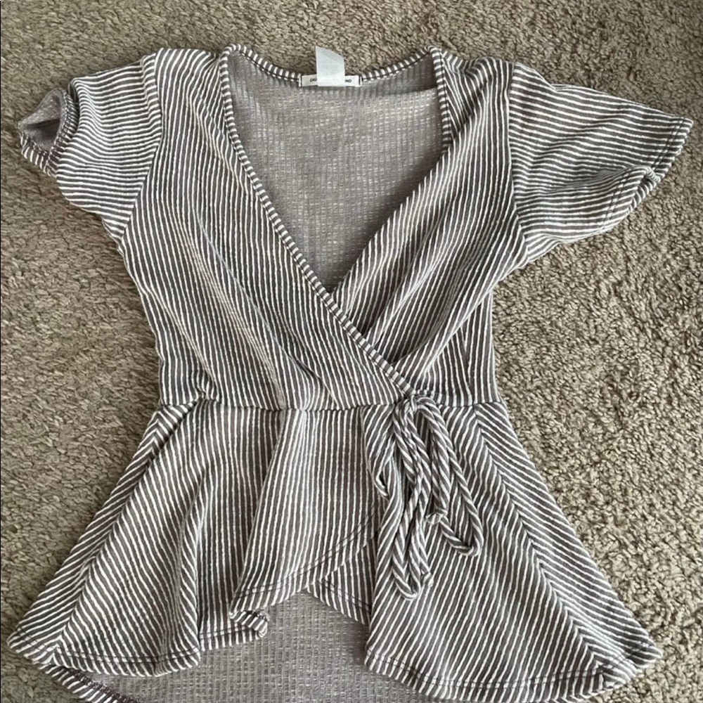 White and brown striped shirt